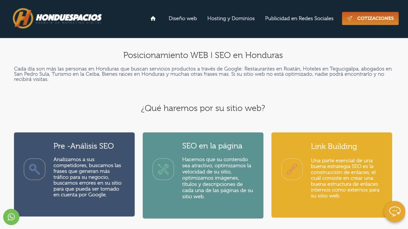 honduespacios agencia seo en honduras