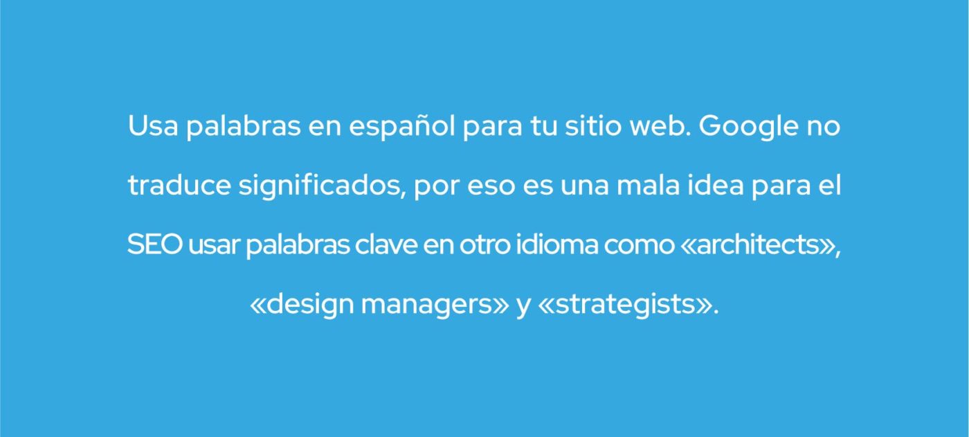 usa palabras en tu idioma para seo